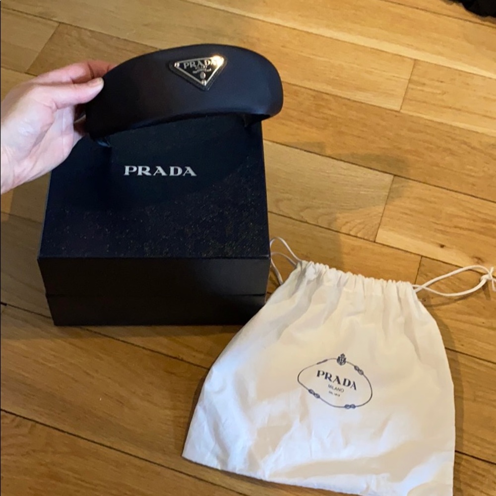 Black Silk Prada Logo Headband